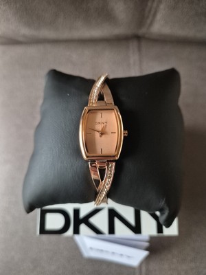 Armbanduhr DKNY Edelstahl rosé vergoldet Zirkonia besetzt Neu