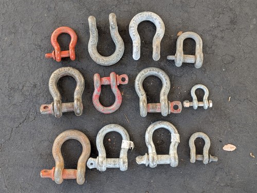 HUGE LOT SCREW PIN ANCHOR SHACKLES CLEVIS RIGGING OFF-ROAD TOWING CROSBY USA VTG