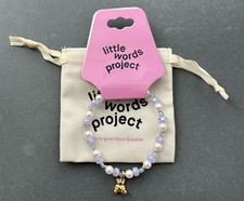 Little Words Project Beaded Bracelet Teddy Bear Charm One Size Jewelry NEW