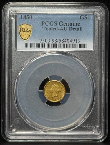 PCGS AU Detail 1850-US Liberty Head One Dollar G$1 Gold Coin -919
