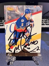 Pinnacle 1996-97 Al MacInnis #153 St. Louis Blues Autographed Hockey Card