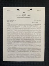 JACKIE GLEASON Autographed Contract With William Morris Agency & Display 1946