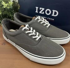 Izod Men's Rangley Canvas Memory Foam Lace Up Shoes Navy,Gray