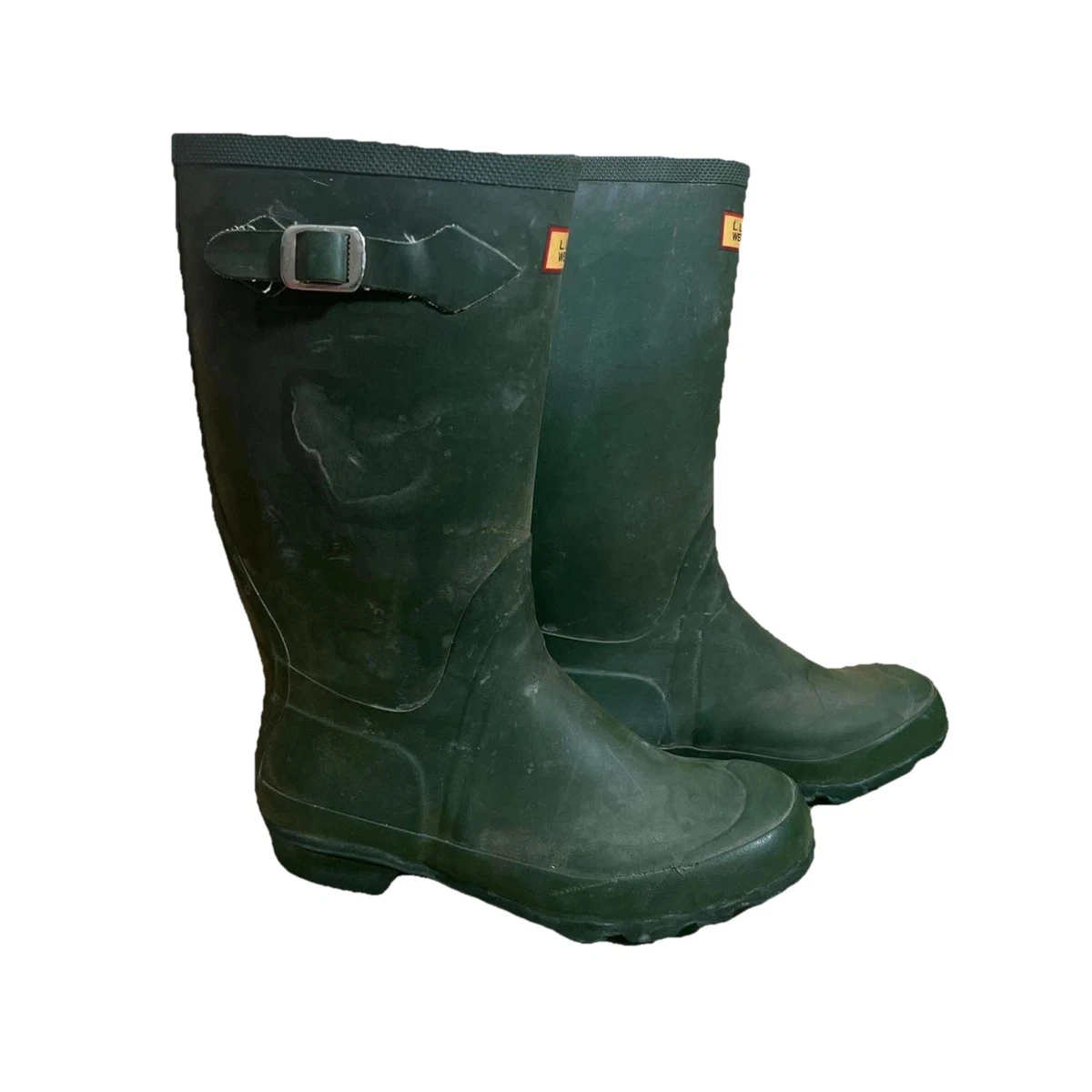 L.L. Bean Women’s Rainboots army green size 10M Vintage Youth LL Bean Wellie Rain Boots Size 1 Green Boys  main image 4
