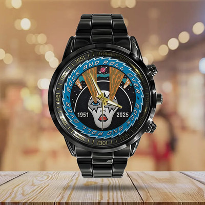 KISS x Ace Frehley Black Stainless Steel Watch