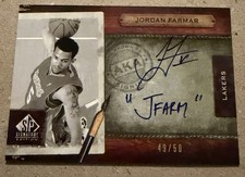 06/07 SP Signature Jordan Farmar AKA Inscribed “JFARM”Autograph RC 49/50 Lakers