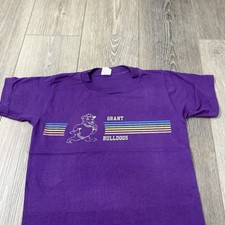 Vtg 70s 80s Grant Bulldogs Youth T Shirt 10-12 Made In USA