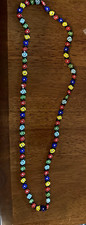 Multicolor Glass Beaded Necklace Ball/Bead Chain Unisex Adults