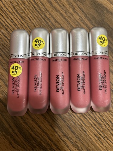 LOT OF 5 REVLON ULTRA HD MATTE LIP COLOR 600 HD DEVOTION 0.2oz EACH