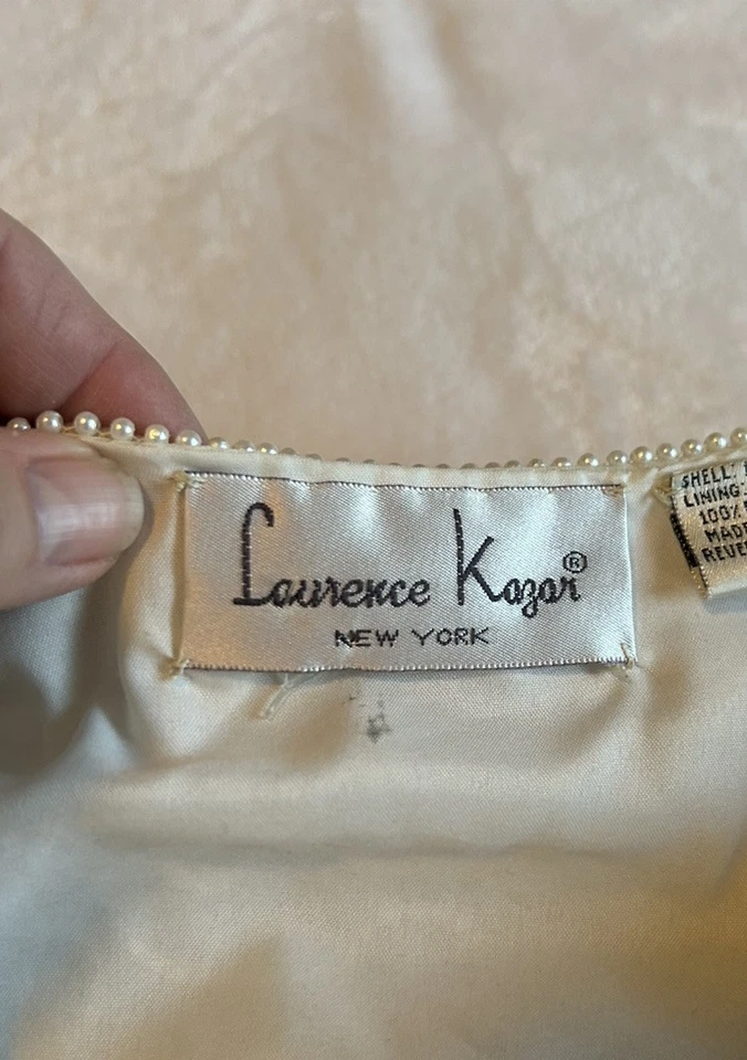 Chaqueta/ablazer formal vintage Laurence Kazar talla mediana con cuentas de seda Foto 4 de 4