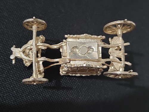 Vintage Sterling Miniatur Queen Elizabeth Kutsche 1977 Royalty TK & S Birmingham - Bild 13 von 24