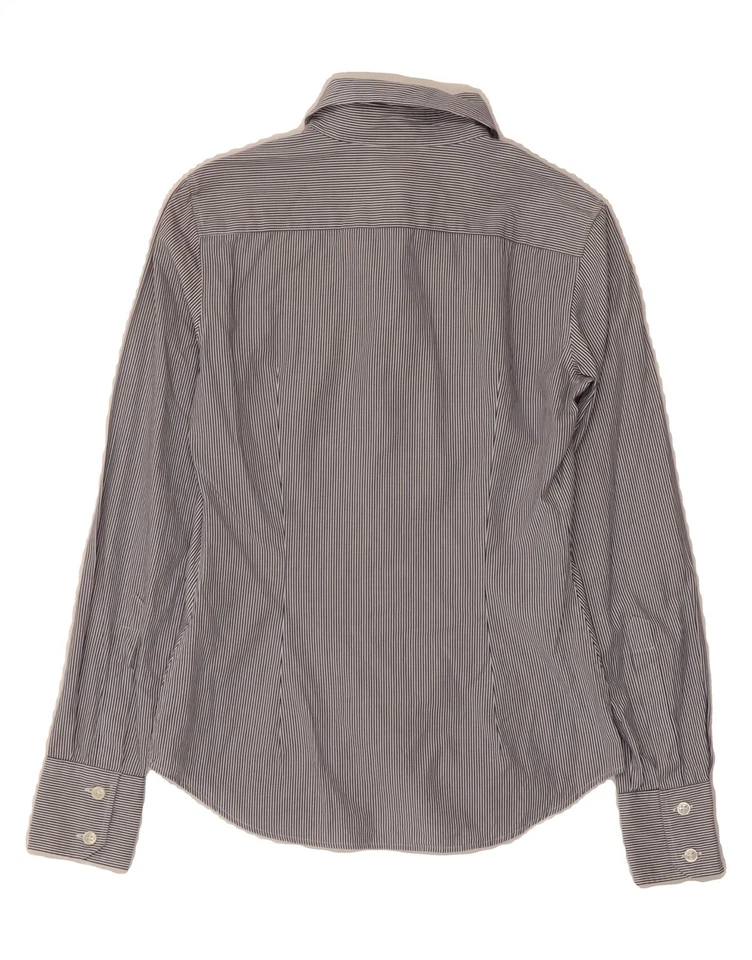 Camisa BENETTON Mujer UK 6 XS Gris Rayas Algodón ZX03 Foto 2 de 3