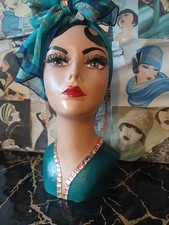   Hand painted vintage retro lady mannequin display head refurbished Retro Style