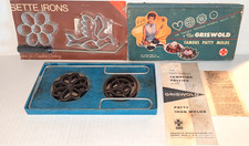 Vtg Rosette Iron Set Handle Waffle Cake Cookie Molds Baking Bake bird daisy C6