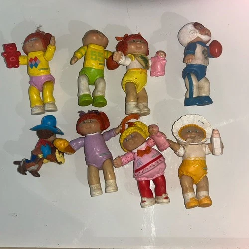 Vintage 1984 Cabbage Patch Kids Poseable Figures Dolls CPK Babies 1980s Lot Of 8