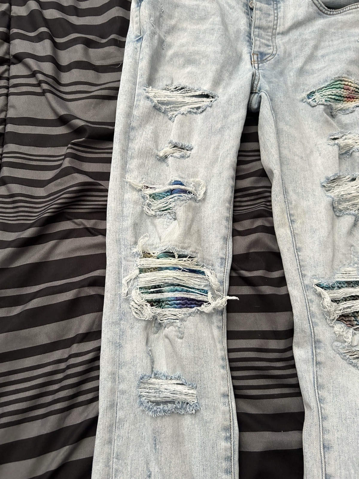 Authentic AMIRI MX1 Distressed Patchwork Bandana … - image 4