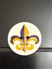 Dill Buttons Fleur De Lis Button,  No. 370703, 1 1/8 Inches, 30mm (Lot Of 12)