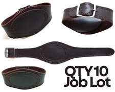 Brown Wrist Straps for Rank Insignia Military Brown Leather x10 Job Lot - NEW