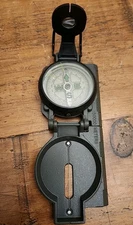 Military Style Compass, Camping Hiking Exploring, Pre-owned Works