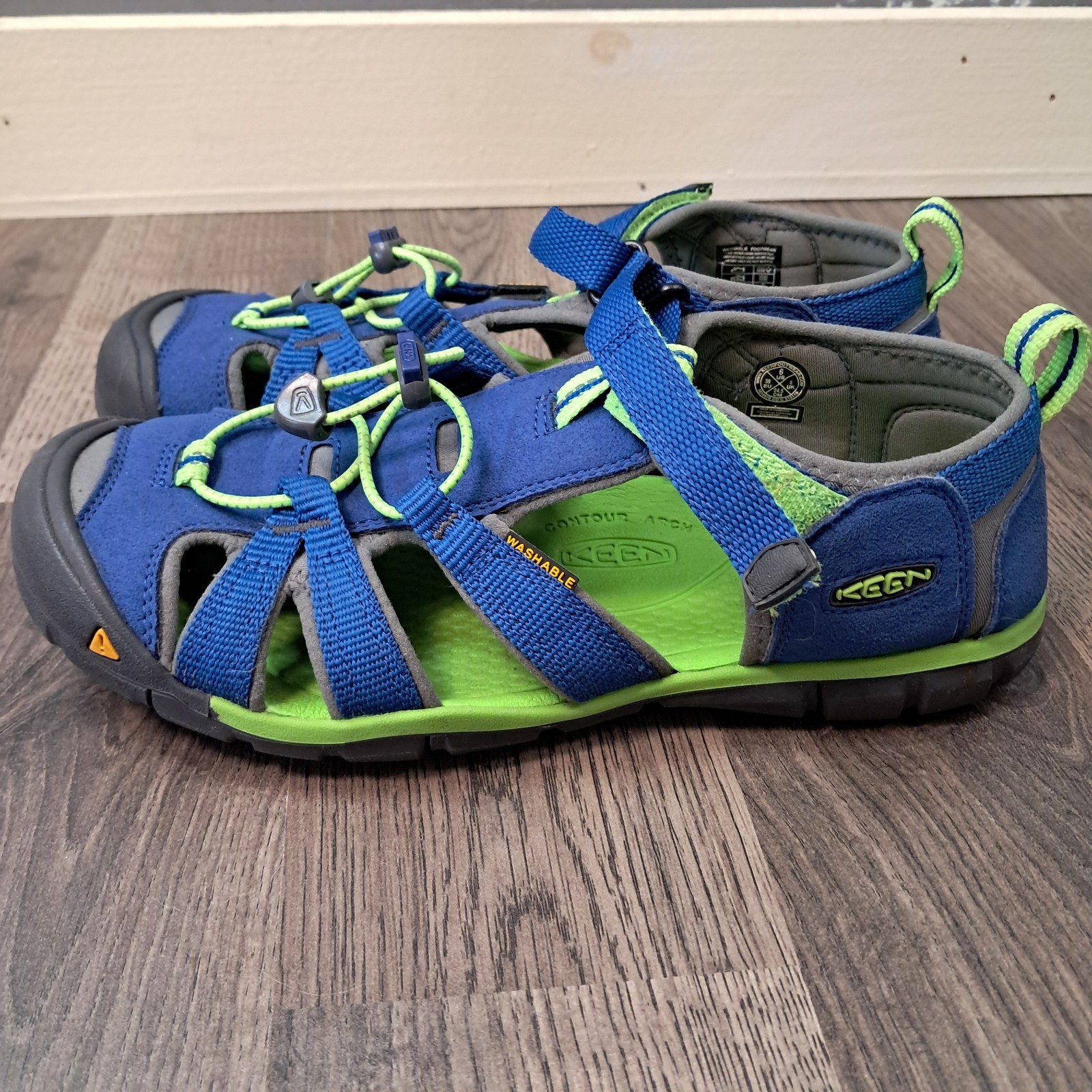 Scarpe sandali slip on KEEN Seacamp II Cnx Youth taglia 6 1014479 blu verde
