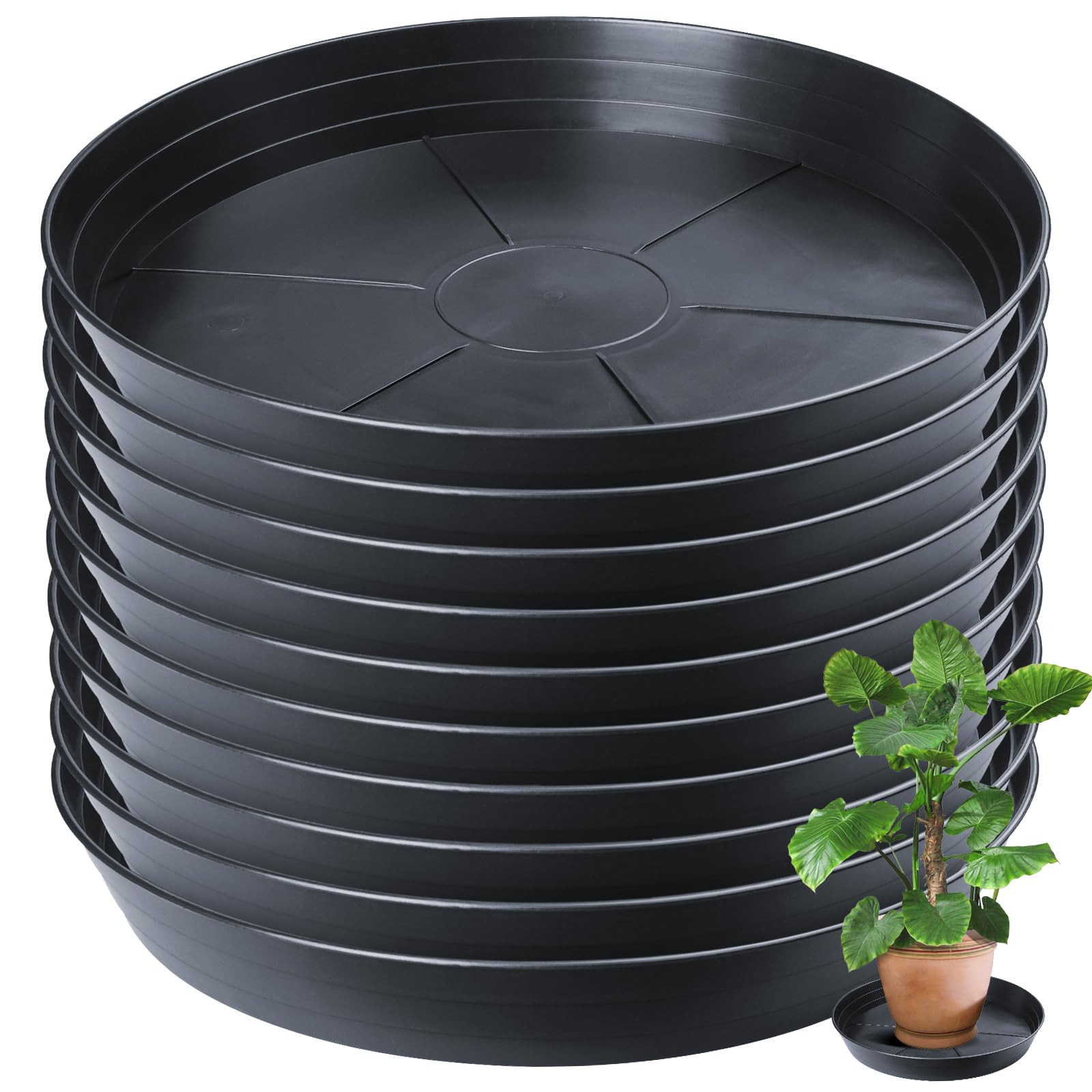10 Pack Plant Saucer Bulk 18 inch, 3.2