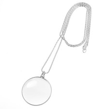 5X Magnifier Monocle Necklace Glass Lens Vintage Pendant for Reading Crafts