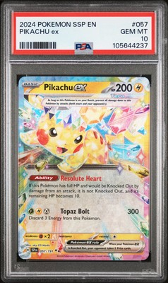 2024 POKEMON SSP EN-SURGING SPARKS #057 PIKACHU EX PSA 10 | eBay