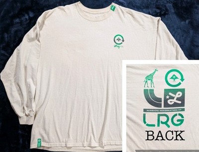 Lifted Research Group LRG 4XL Beige Mens Graphic Panda Green Long Sleeve T Shirt