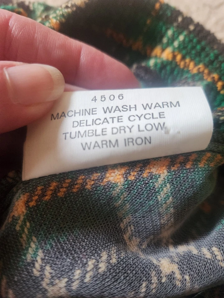 Pantalones acampanados a cuadros verdes, marrones, amarillos marca Kmart talla 12 vintage para niña Foto 4 de 4