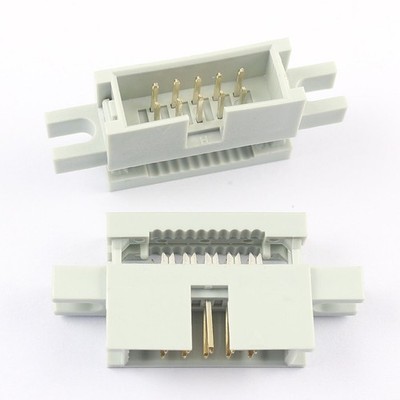 5Pcs 2.54mm 2x5 Pin 10 Pin IDC Male Box Header   Cable Connector Mounting Ear *h