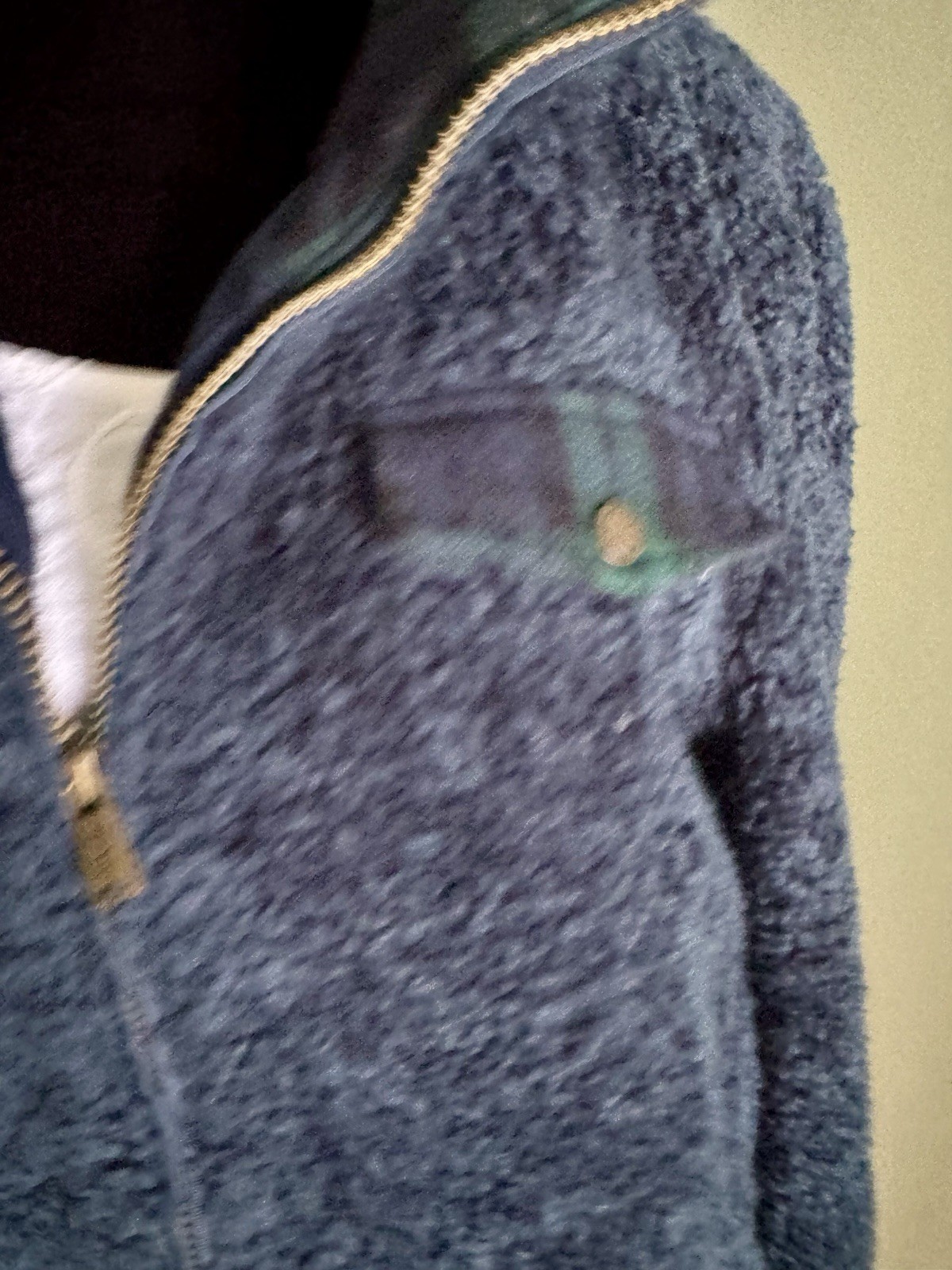 Pendleton Full Zip Pile Sweater Deep Blue Flannel… - image 11