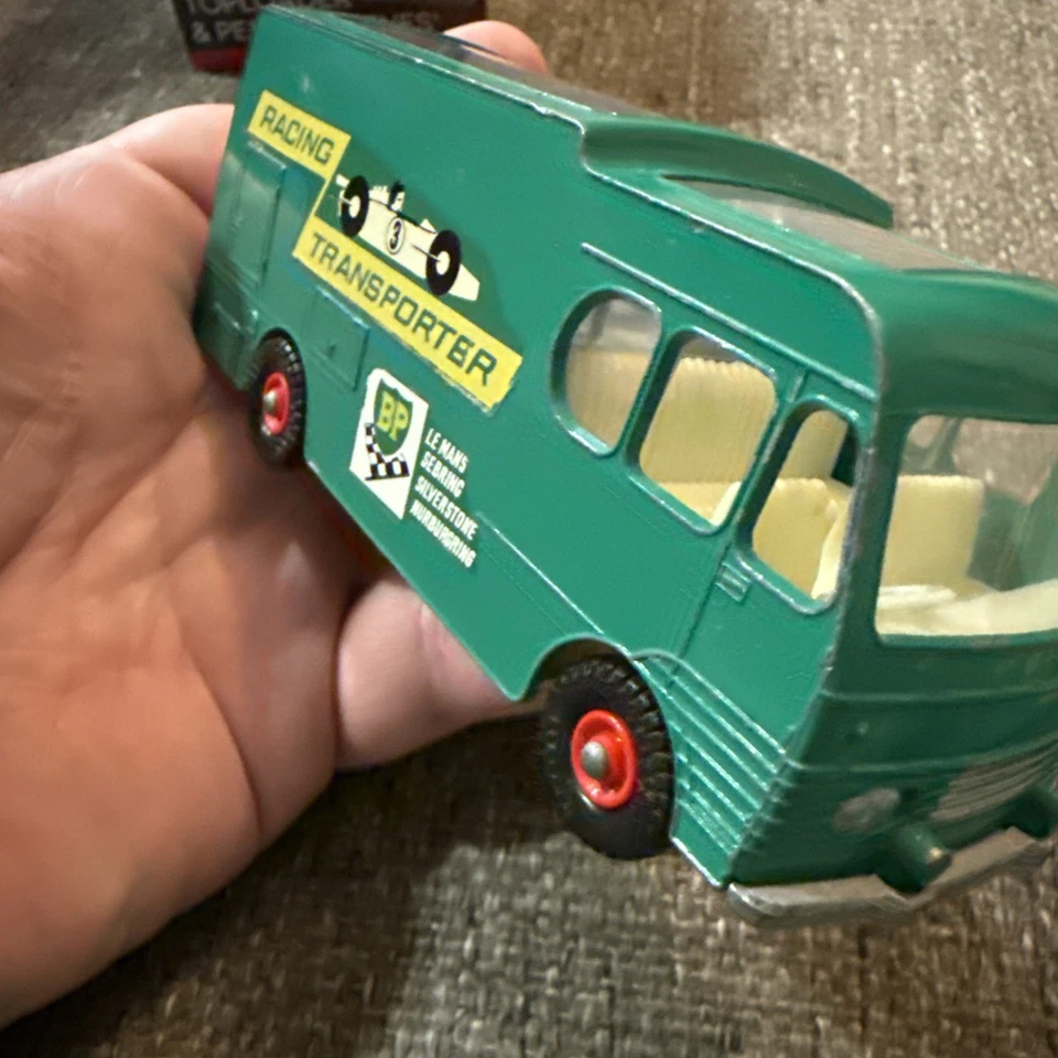 Lot Of (6) Vintage 1960s Matchbox Lesney England BP Racing Car Transporters - Image 2 of 4