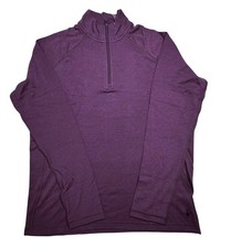 Smartwool Classic Base Layer Womens 1X Purple Thermal Merino Wool 1/4 Zip