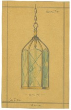 Product Photographs and Original Sketches of Art Deco-Era Lighting Fixtures 1930