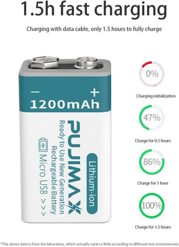 1-20 Pack USB Direkt Wiederaufladbare 9V Batterie 1200mAh 9 Volt Batterien Akku - Bild 2 von 23