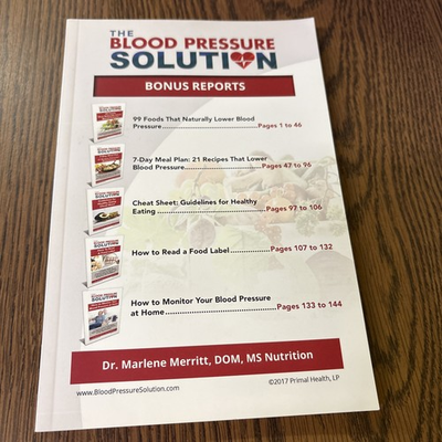 #ad THE BLOOD PRESSURE SOLUTION: BONUS REPORTS BY Marlene Merritt PAPERBACK $79.95