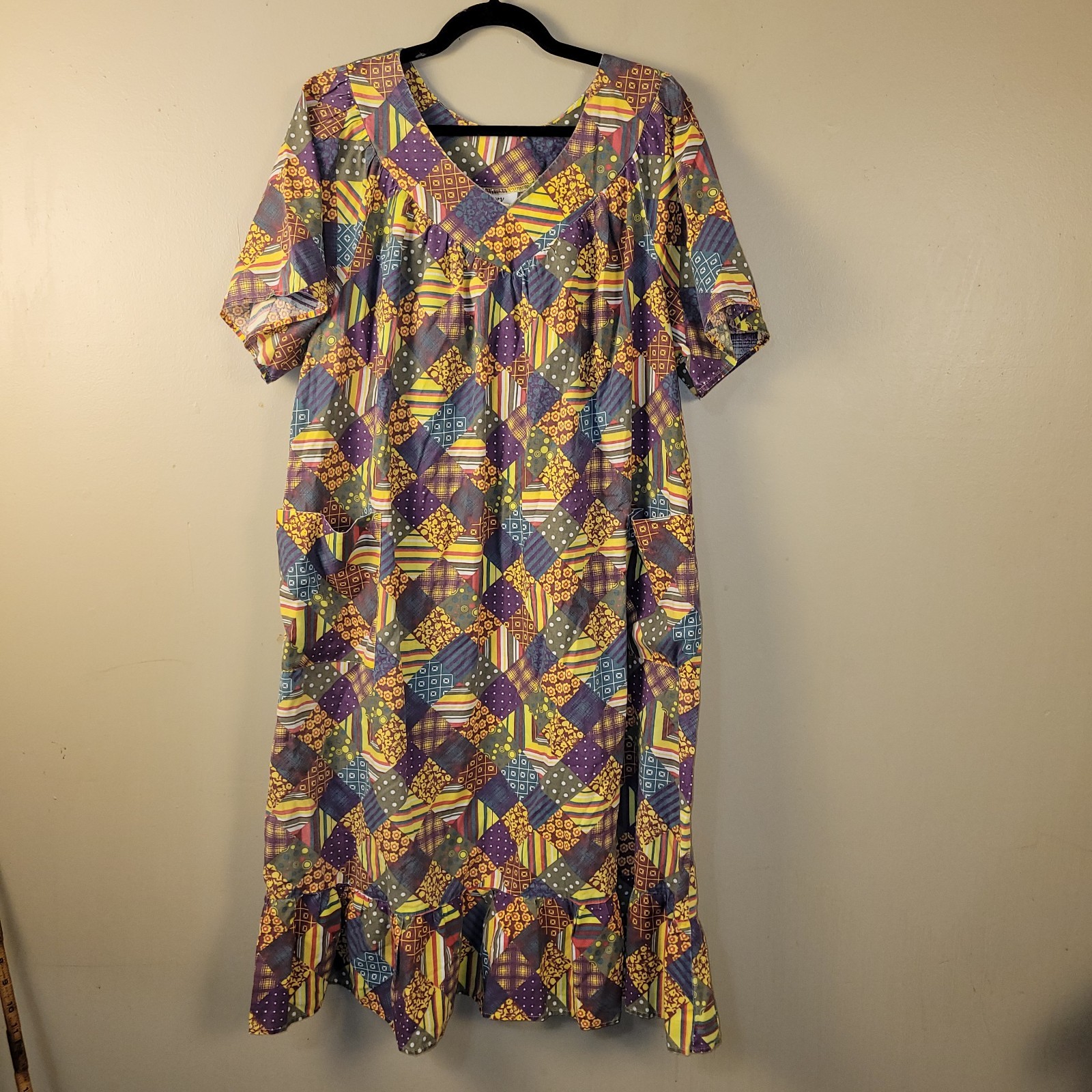 Anthony Richards 1X Patchwork Print Maxi Dress Co… - image 1