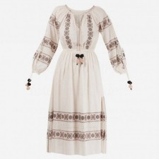 Love Shack Fancy Isla Embroidered Midi Dress Size XS