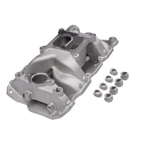 Aluminum Dual Plane Air Gap Intake Manifold 22026 For SBC Chevy 350 Small Block - Picture 8 of 12