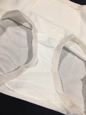 Vtg Hanes Her Way White Second Skin Satin Girdle Panty L