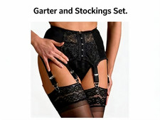 Black Lace Garter Belts for Thigh Highs 5XL NEW High Quality