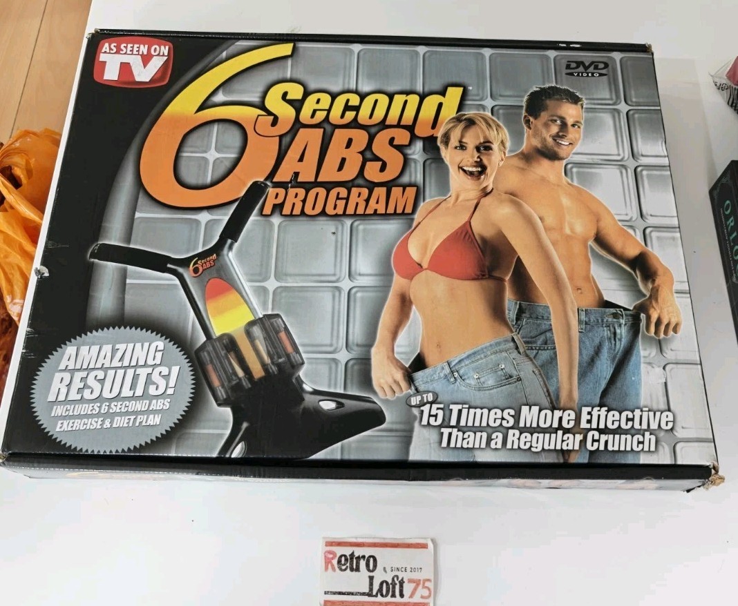 Máquina de ejercicio en casa ABS de 6 segundos Crunch paquete de 6 tonificación en caja con manual y DVD