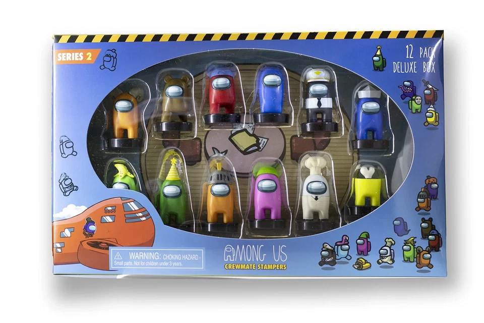 RAREWAVES P.M.I. Among Us Crewmate Stampers 12 Pack Deluxe Box 4.5Cm (S2) (Au... NEU