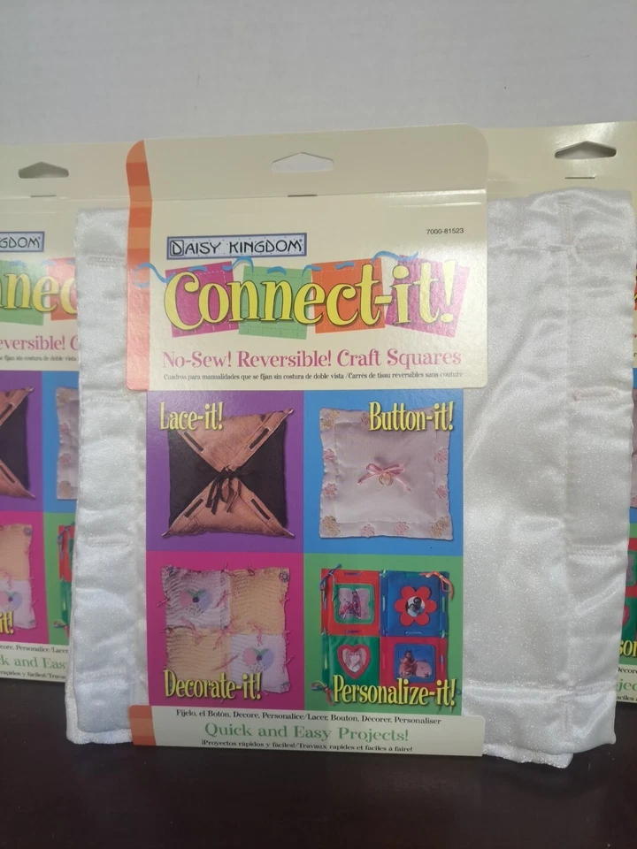 Lote de 3 cuadrados Daisy Kingdom Connect It blanco satinado/brillo de 9 pulgadas (4 por paquete) Foto 2 de 4