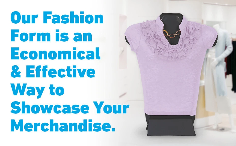 Set of 6 Molded Woman's Shirt Form Fits 5-10 Standing Countertop Female Black - Image 2 of 4