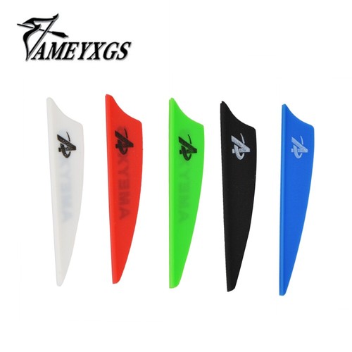 50pcs 2" 3" 4" Rubber Vanes Arrow Feather Shield DIY Shaft Fletching Bow Hunting - Picture 3 of 23