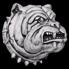 Bulldog Choker Collar Angry Junkyard Dog Belt Buckle