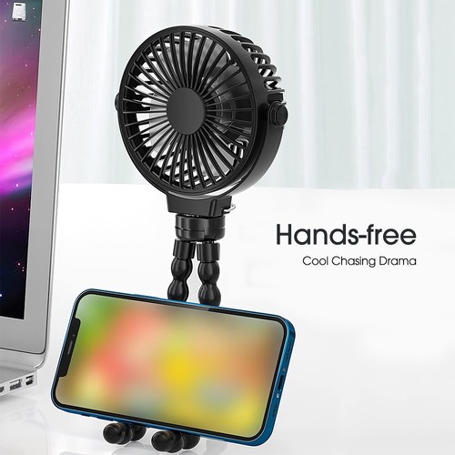 360° Mini USB Ventilator mit Akku Clip Fan Tischventilator Lüfter Leise Clip Fan - Bild 15 von 25