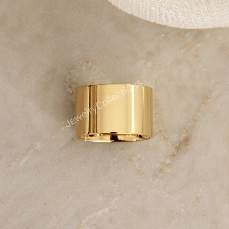 Cigar Band Yellow Brass Ring Wide Cigar Ring Thick Ring Cigar Handmade Ring B92 - Image 4 of 4