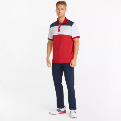 Puma Volition Mens Large Polo Golf Shirt 533857 01 New In Plastic ColorBlock